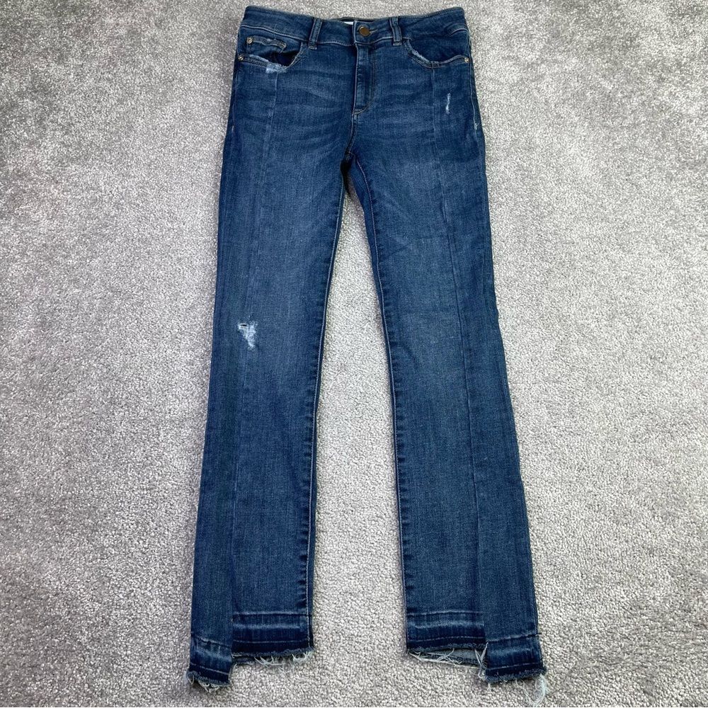 DL1961 Mara Jeans Women's 24 Blue Straight Ankle Mid-Rise Dark Denim Instasculpt